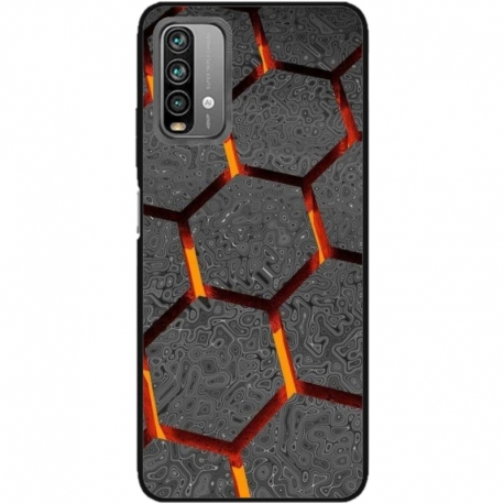 Husa personalizata tip carcasa HQPrint pentru Xiaomi Redmi Note 9S, model Lava Hex, multicolor, S1D1M0265