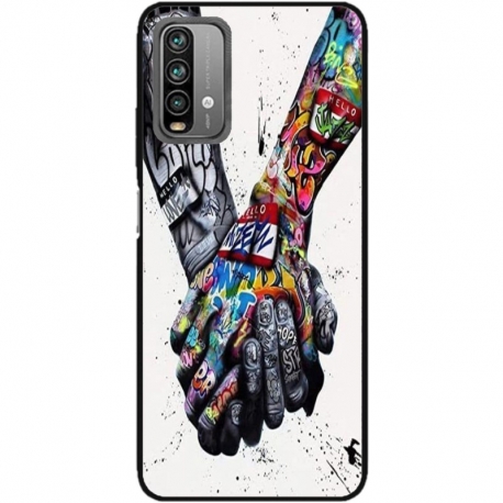 Husa personalizata tip carcasa HQPrint pentru Xiaomi Redmi Note 9S, model Abstract Holding, multicolor, S1D1M0271