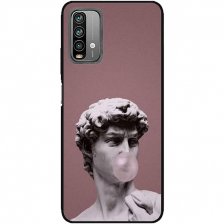 Husa personalizata tip carcasa HQPrint pentru Xiaomi Redmi Note 9S, model Bubble Gum Statue, multicolor, S1D1M0317