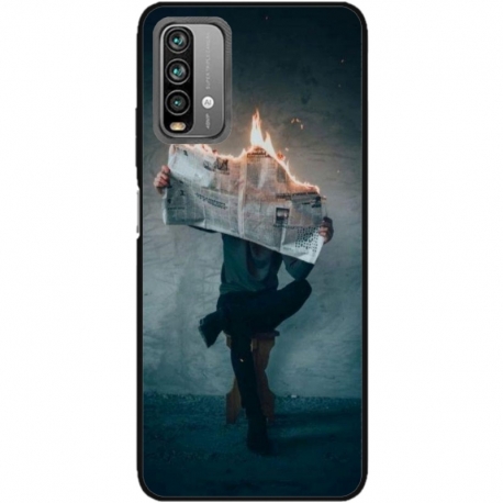 Husa personalizata tip carcasa HQPrint pentru Xiaomi Redmi Note 9S, model Burn the News, multicolor, S1D1M0345