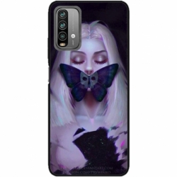 Husa personalizata tip carcasa HQPrint pentru Xiaomi Redmi Note 9S, model Butterfly Mouth 1, multicolor, S1D1M0351
