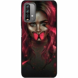 Husa personalizata tip carcasa HQPrint pentru Xiaomi Redmi Note 9S, model Butterfly Mouth 2, multicolor, S1D1M0352