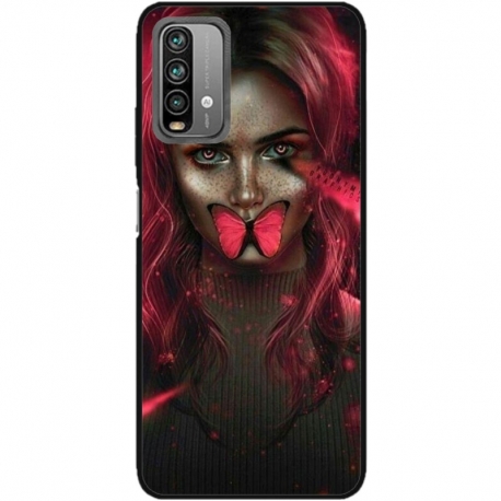 Husa personalizata tip carcasa HQPrint pentru Xiaomi Redmi Note 9S, model Butterfly Mouth 2, multicolor, S1D1M0352
