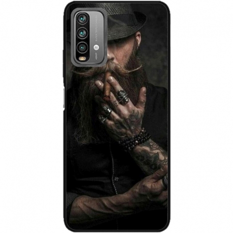 Husa personalizata tip carcasa HQPrint pentru Xiaomi Redmi Note 9S, model Beard Man, multicolor, S1D1M0355