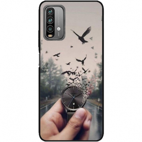 Husa personalizata tip carcasa HQPrint pentru Xiaomi Redmi Note 9S, model Time Flies 2, multicolor, S1D1M0365