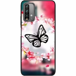 Husa personalizata tip carcasa HQPrint pentru Xiaomi Redmi Note 9S, model Butterfly 8, multicolor, S1D1M0380