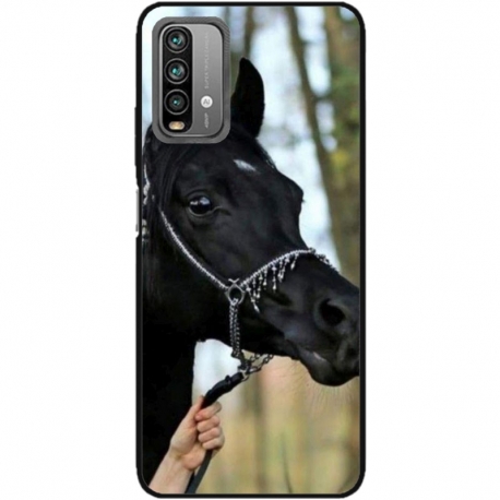 Husa personalizata tip carcasa HQPrint pentru Xiaomi Redmi 10X, model Black Horse, multicolor, S1D1M0019