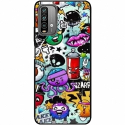 Husa personalizata tip carcasa HQPrint pentru Xiaomi Redmi 10X, model Grafitti, multicolor, S1D1M0289