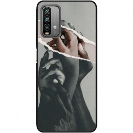 Husa personalizata tip carcasa HQPrint pentru Xiaomi Redmi 10X, model Black and White Hands, multicolor, S1D1M0300