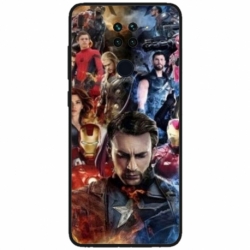 Husa personalizata tip carcasa HQPrint pentru Xiaomi Redmi Note 9 5G, model Avengers Endgame, multicolor, S1D1M0009