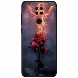 Husa personalizata tip carcasa HQPrint pentru Xiaomi Redmi Note 9 5G, model Fire Rose, multicolor, S1D1M0158