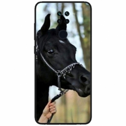 Husa personalizata tip carcasa HQPrint pentru Xiaomi Redmi Note 9T, model Black Horse, multicolor, S1D1M0019