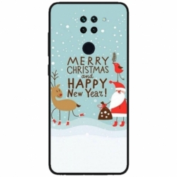 Husa personalizata tip carcasa HQPrint pentru Xiaomi Redmi Note 9T, model Happy Christmas and New Year, multicolor, S1D1M0047