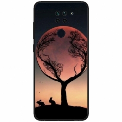 Husa personalizata tip carcasa HQPrint pentru Xiaomi Redmi Note 9T, model Moon Tree, multicolor, S1D1M0068