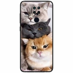 Husa personalizata tip carcasa HQPrint pentru Xiaomi Redmi Note 9T, model Cats, multicolor, S1D1M0116