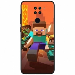 Husa personalizata tip carcasa HQPrint pentru Xiaomi Redmi Note 9T, model Minecraft 1, multicolor, S1D1M0125