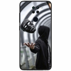 Husa personalizata tip carcasa HQPrint pentru Xiaomi Redmi Note 9T, model Mask, multicolor, S1D1M0199