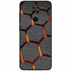 Husa personalizata tip carcasa HQPrint pentru Xiaomi Redmi Note 9 5G, model Lava Hex, multicolor, S1D1M0265