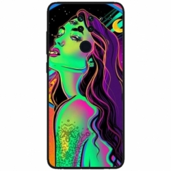 Husa personalizata tip carcasa HQPrint pentru Xiaomi Redmi Note 9T, model Colorful Girl, multicolor, S1D1M0249