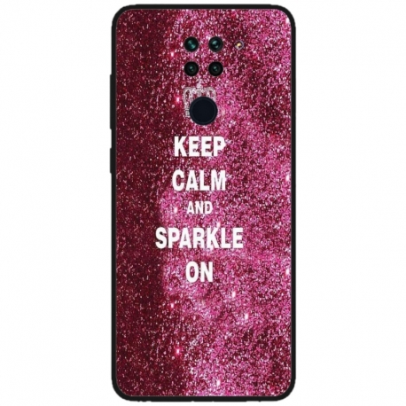 Husa personalizata tip carcasa HQPrint pentru Xiaomi Redmi Note 9T, model Keep Calm and Sparkle On, multicolor, S1D1M0252