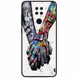 Husa personalizata tip carcasa HQPrint pentru Xiaomi Redmi Note 9 5G, model Abstract Holding, multicolor, S1D1M0271