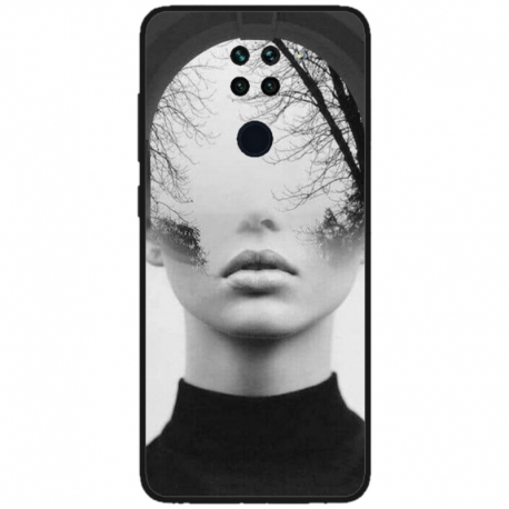 Husa personalizata tip carcasa HQPrint pentru Xiaomi Redmi Note 9T 5G, model Abstract Lady, multicolor, S1D1M0066