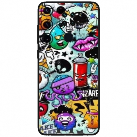 Husa personalizata tip carcasa HQPrint pentru Xiaomi Redmi Note 9 5G, model Grafitti, multicolor, S1D1M0289