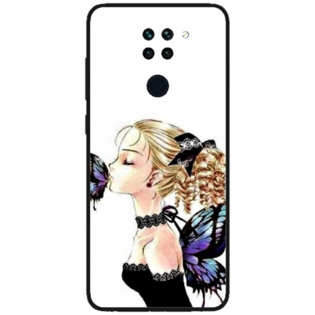 Husa personalizata tip carcasa HQPrint pentru Xiaomi Redmi Note 9 5G, model Butterfly Fairy, multicolor, S1D1M0294