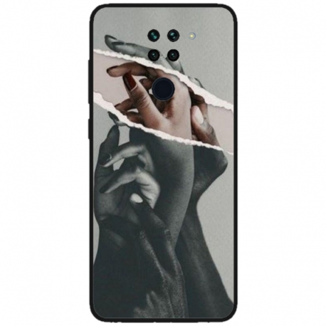 Husa personalizata tip carcasa HQPrint pentru Xiaomi Redmi Note 9T, model Black and White Hands, multicolor, S1D1M0300