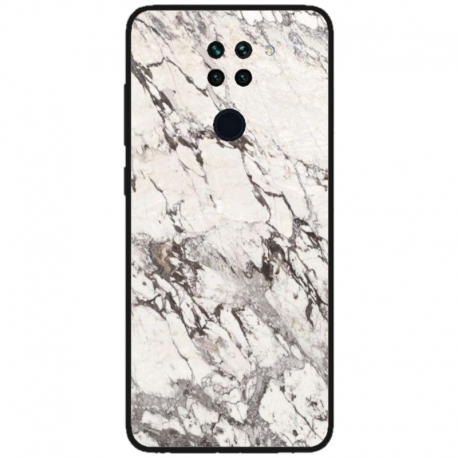 Husa personalizata tip carcasa HQPrint pentru Xiaomi Redmi Note 9 5G, model White Marble, multicolor, S1D1M0325