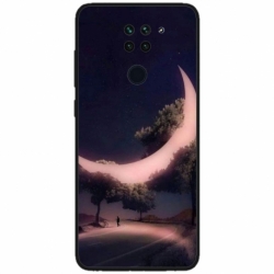 Husa personalizata tip carcasa HQPrint pentru Xiaomi Redmi Note 9 5G, model Moon in the Trees, multicolor, S1D1M0331