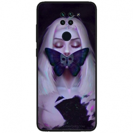 Husa personalizata tip carcasa HQPrint pentru Xiaomi Redmi Note 9 5G, model Butterfly Mouth 1, multicolor, S1D1M0351