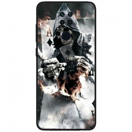 Husa personalizata tip carcasa HQPrint pentru Xiaomi Redmi Note 9T 5G, model Skeleton Cards, multicolor, S1D1M0301