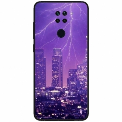 Husa personalizata tip carcasa HQPrint pentru Xiaomi Redmi Note 9T, model Purple Lightning, multicolor, S1D1M0354
