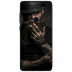 Husa personalizata tip carcasa HQPrint pentru Xiaomi Redmi Note 9 5G, model Beard Man, multicolor, S1D1M0355