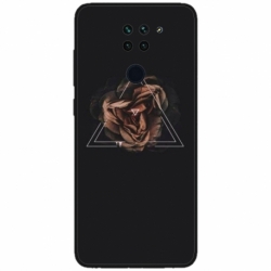Husa personalizata tip carcasa HQPrint pentru Xiaomi Redmi Note 9T 5G, model Triangle Rose, multicolor, S1D1M0316