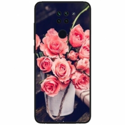 Husa personalizata tip carcasa HQPrint pentru Xiaomi Redmi Note 9T, model Flowers 22, multicolor, S1D1M0379