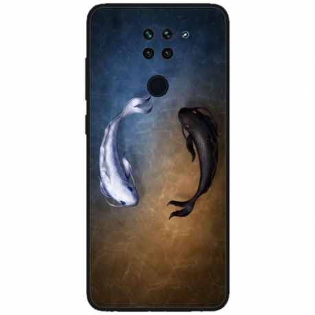 Husa personalizata tip carcasa HQPrint pentru Xiaomi Redmi Note 9 5G, model Ying and Yang Fish, multicolor, S1D1M0390