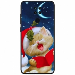 Husa personalizata tip carcasa HQPrint pentru Xiaomi Mi 10T Lite, model Christmas Cat, multicolor, S1D1M0048