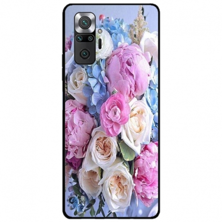 Husa personalizata tip carcasa HQPrint pentru Xiaomi Redmi Note 10S, model Flowers 1, multicolor, S1D1M0026