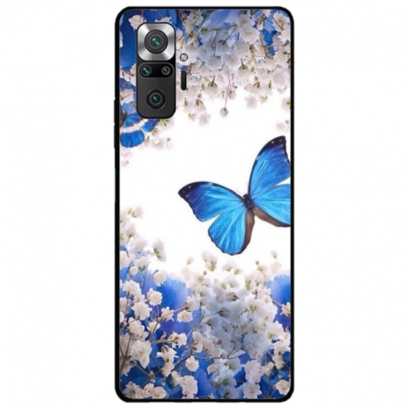 Husa personalizata tip carcasa HQPrint pentru Xiaomi Redmi Note 10S, model Butterfly 4, multicolor, S1D1M0041