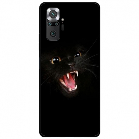 Husa personalizata tip carcasa HQPrint pentru Xiaomi Redmi Note 10 Pro, model Black Cat 2, multicolor, S1D1M0016