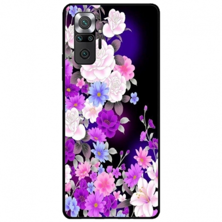 Husa personalizata tip carcasa HQPrint pentru Xiaomi Redmi Note 10 Pro, model Flowers 3, multicolor, S1D1M0039