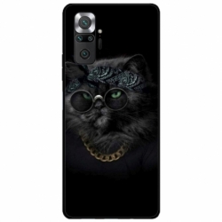 Husa personalizata tip carcasa HQPrint pentru Xiaomi Redmi Note 10 Pro, model Black Cat 4, multicolor, S1D1M0097
