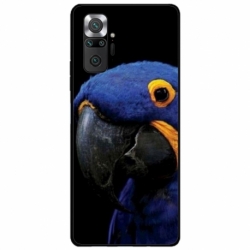 Husa personalizata tip carcasa HQPrint pentru Xiaomi Redmi Note 10 Pro, model Blue Parrot, multicolor, S1D1M0145
