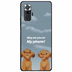 Husa personalizata tip carcasa HQPrint pentru Xiaomi Redmi Note 10, model Why are you on my phone, multicolor, S1D1M0220