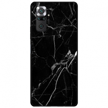 Husa personalizata tip carcasa HQPrint pentru Xiaomi Redmi Note 10, model Black Marble, multicolor, S1D1M0229