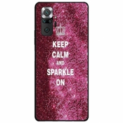 Husa personalizata tip carcasa HQPrint pentru Xiaomi Redmi Note 10S, model Keep Calm and Sparkle On, multicolor, S1D1M0252