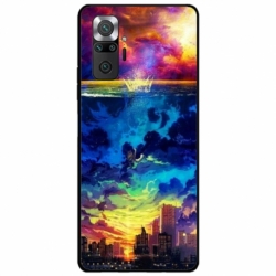 Husa personalizata tip carcasa HQPrint pentru Xiaomi Redmi Note 10, model Abstract City, multicolor, S1D1M0263