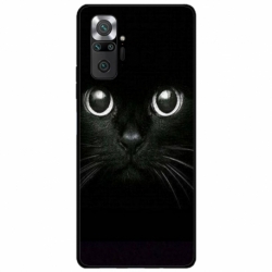 Husa personalizata tip carcasa HQPrint pentru Xiaomi Redmi Note 10 Pro Max, model Black Cat 1, multicolor, S1D1M0015